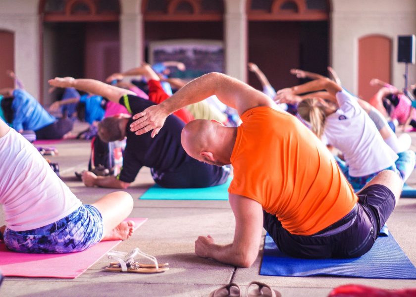 Group of People Stretching